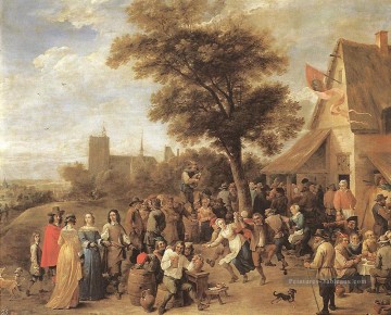  un - Paysans joyeux rendant David Teniers le Jeune